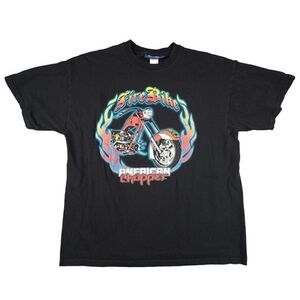 Vintage American Chopper T Shirt Mens Size XL Y2K Fire Bike Motorcycle Biker